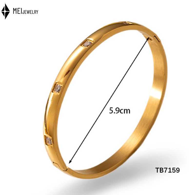 Light Luxury Style Flower Hexagonal Star Buckle Bangle Stainless Steel Jewelry Inlaid Cubic Zirconia Bracelet For Wen X250625