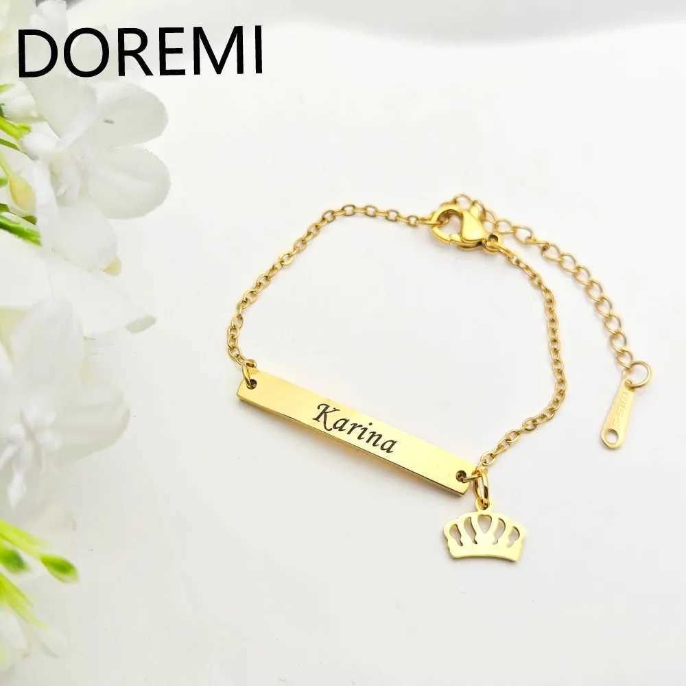 DOREMI Baby Bracelet Personalized Gift Custom New Born to Teen Kids Best Gift for Baby Engraved Name Charms Bracelet X250625