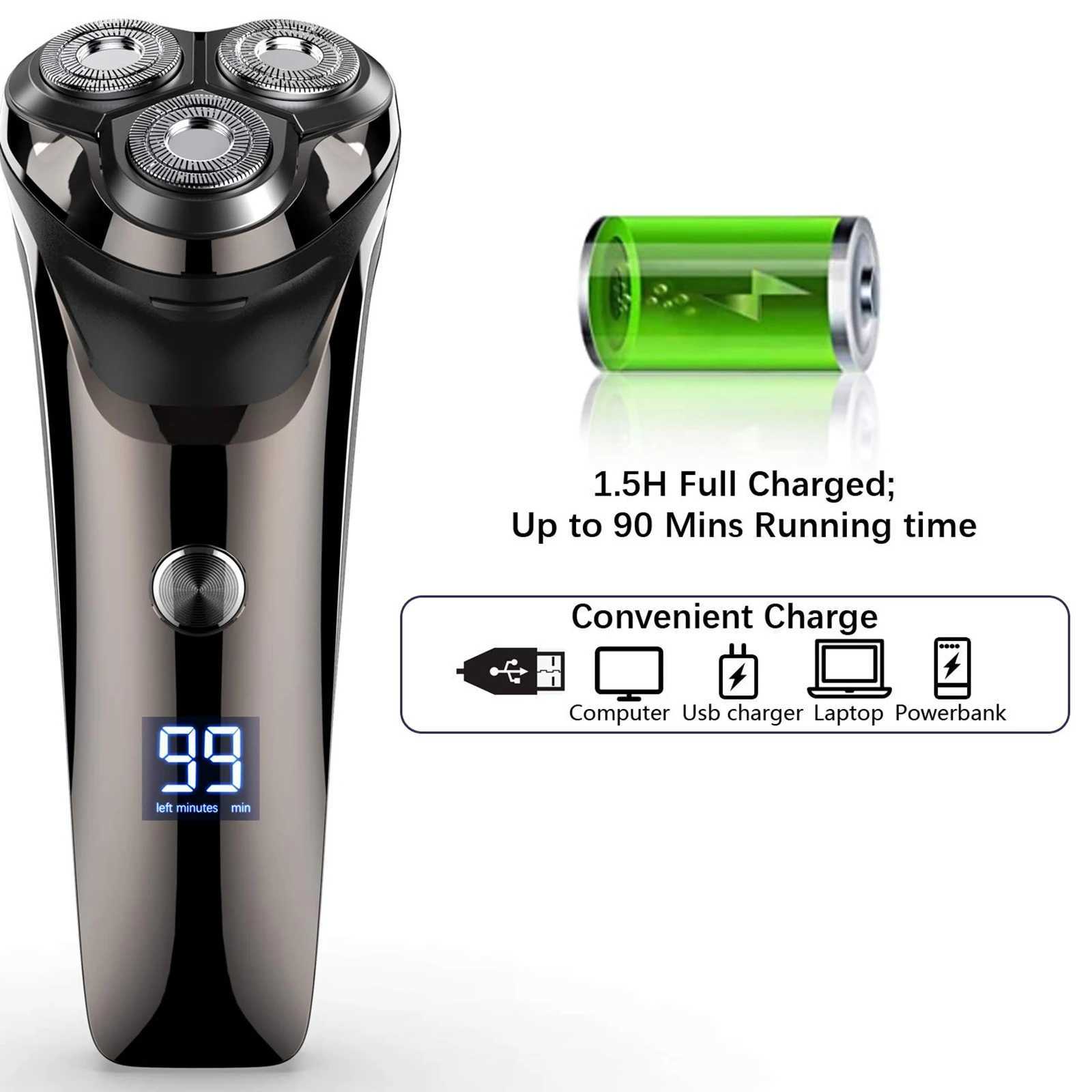 2025 New Beard Shavers for Men Electric Razor Cordless USB Rechargeable Triple Blades Shaver Electric Shaver Waterproof FK-373 W250625