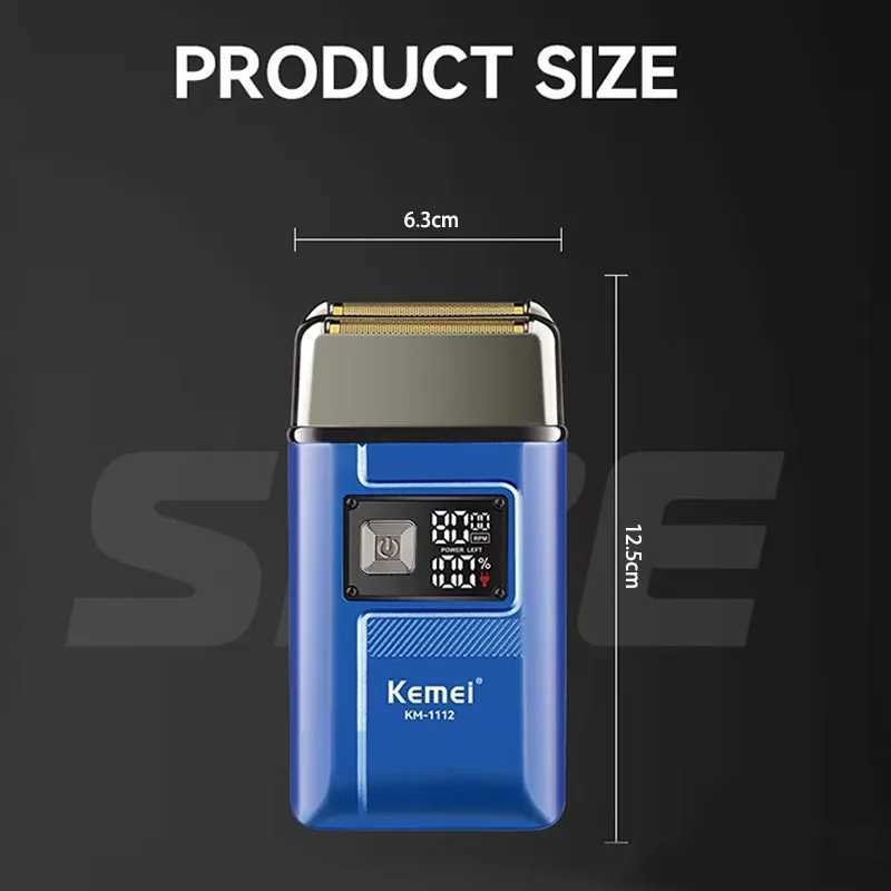 Kemei KM-1112 USB Charging IPX5 Waterproof Shaver 2 in1 Mens Rechargeable Electric Beard Razor Floating Forward Shaving Machine W250625