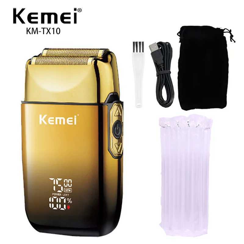 Kemei TX10 New Electric Shaver with LED Display Screen Rechargeable Hair Beard Razor Bald Head Shaving for Men W250625