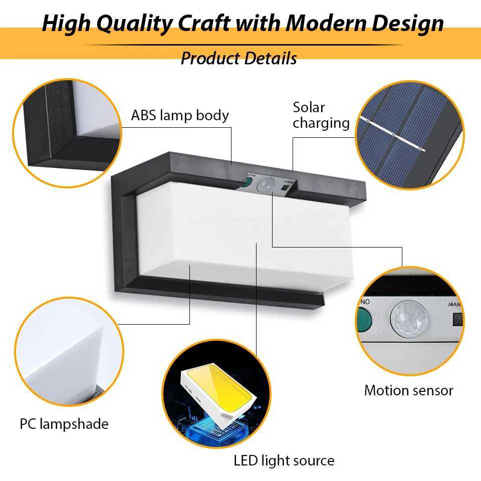Solar LED Outdoor Lighting Wall Lamp PIR Radar Sensor Solar LED Lights Waterproof Outdoor Room Decoration For Home Balcony Porch XJ250624