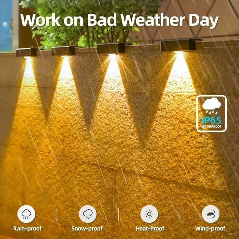 1/2/4/6PCS Solar Outdoor Deck Lights for Balcony Staircase Public Lighting Porch Courtyard Exterior Wall LightsXJ250624