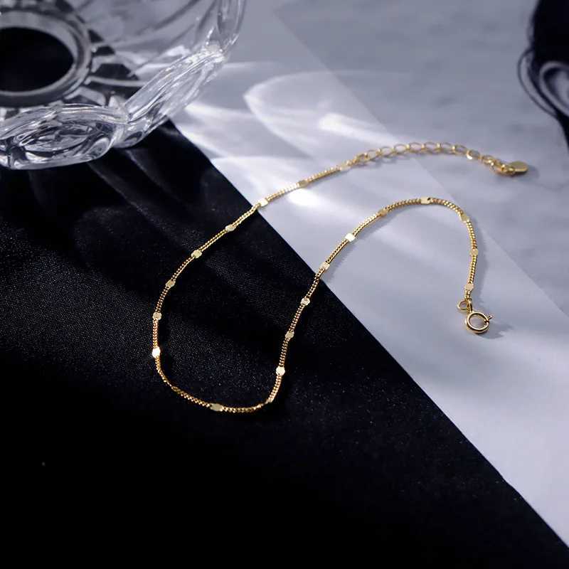 Fashionable Sparkling Small Square Anklet Chains for Women Simple and Compact Foot Chains Instagram Jewelry U250624