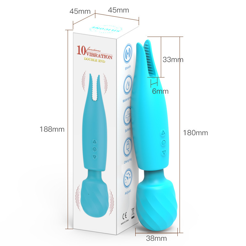 Dual-Head for Women Rechargeable AV Wand Adult Massager Vibrator Masturbation Device Sex Toys