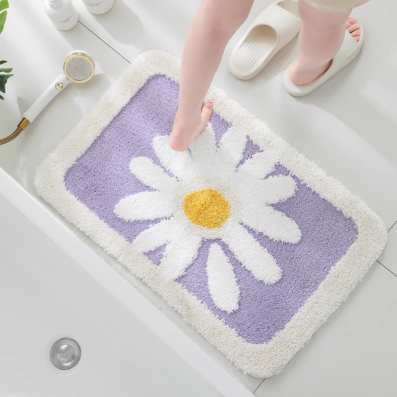 Waterproof Plush Area Rug - Elegant Florals Perfect for Family Rooms H260226