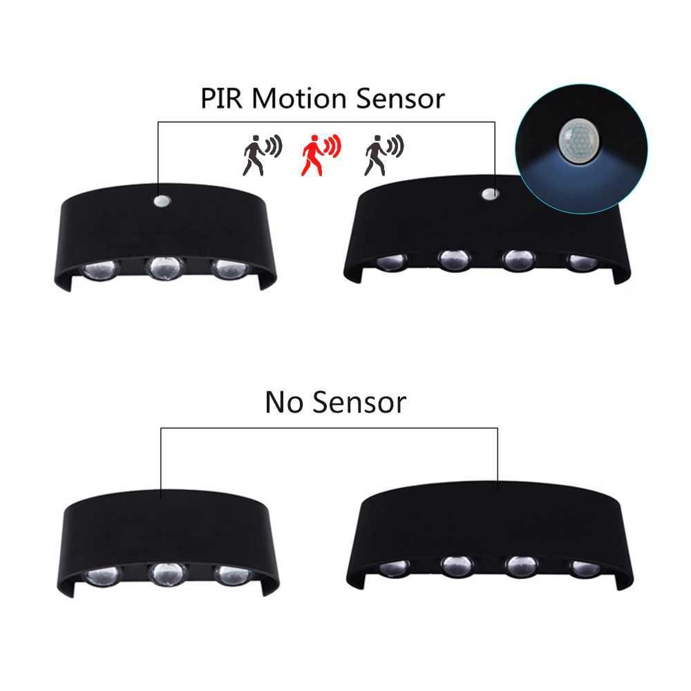 AC85-265V LED Wall Lamp Motion Sensor IP65 Waterproof Outdoor Lighting Wall Light Indoor Living Room Stairs Fixture Wall Lamps XJ250624