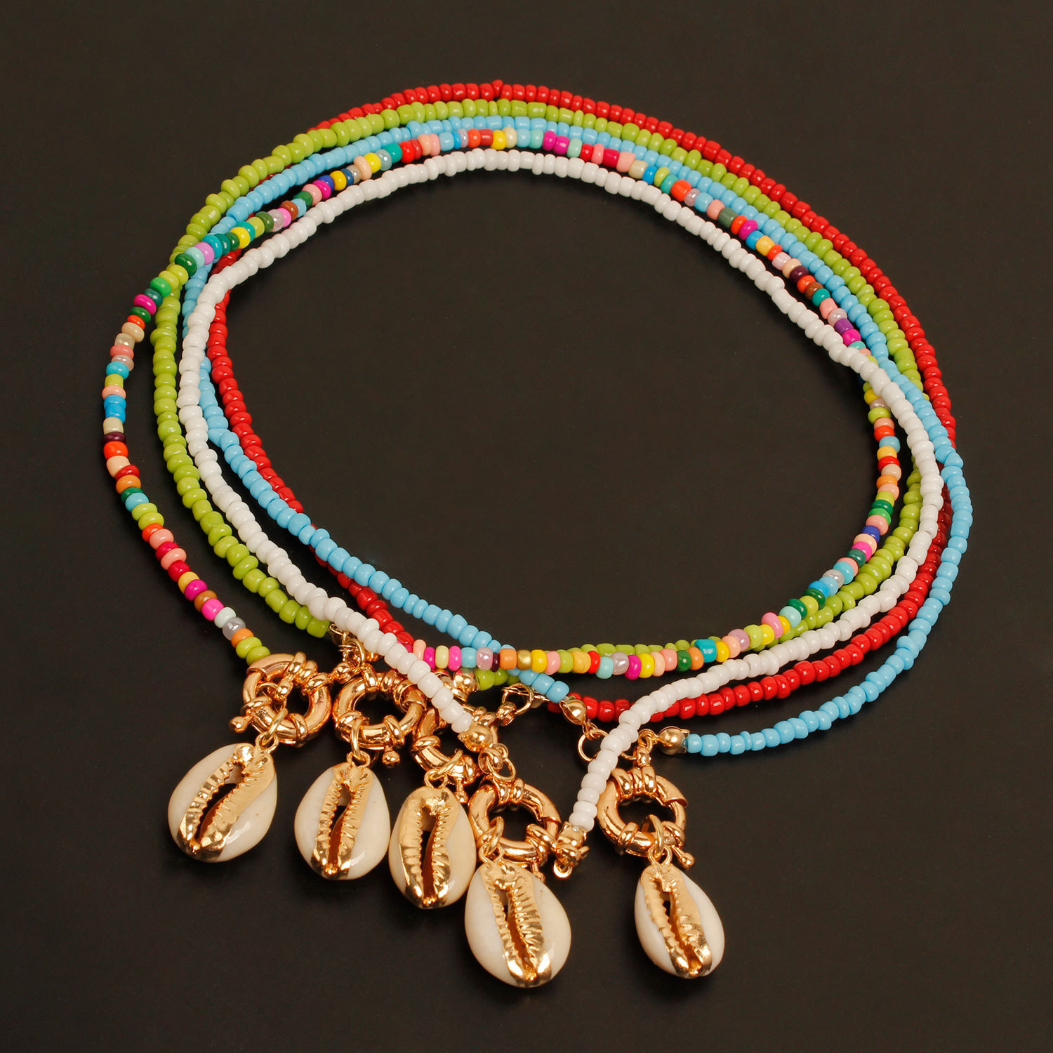 Jewelry Handmade Threaded Colorful Rope Seed Bead Shell Pendant for Women Fashion New Ship Wheel Necklace Jewelry for Women