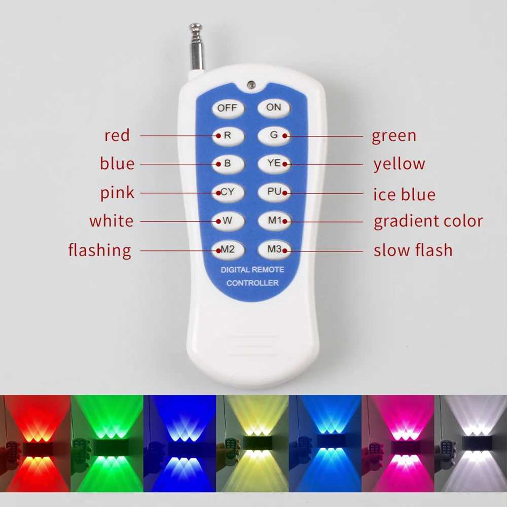 IP54 LED Wall Lamp RGB 2-12W Outdoor Waterproof Garden Lighting Aluminum AC86-265 Indoor Bedroom Living Room Stairs Wall Light XJ250624