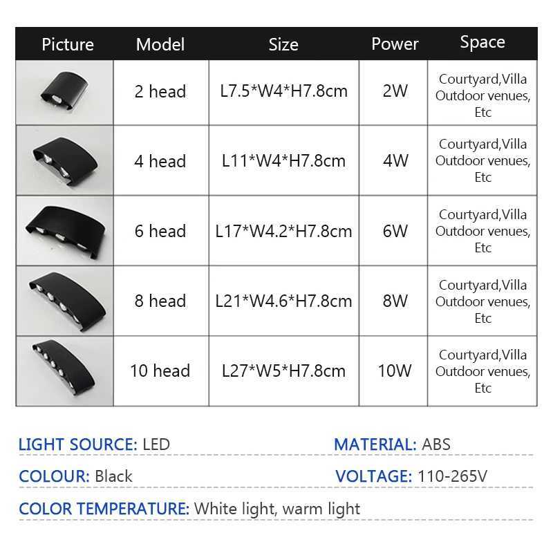 LED up and down illuminated wall light waterproof interior wall light for bedroom living room corridor indoor and outdoor lighting XJ250624