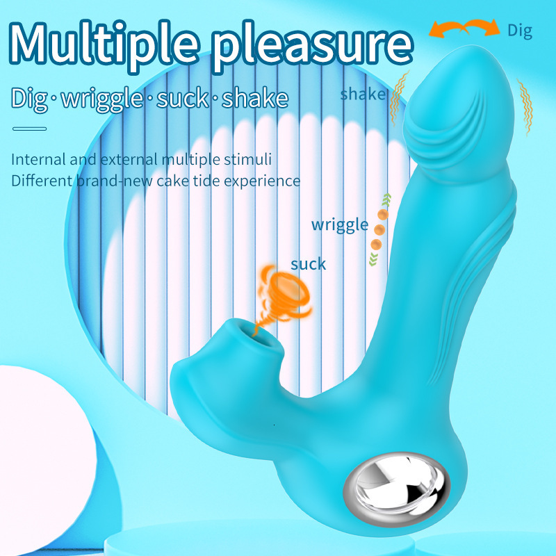 New 12 Frequency Thrusting Wand Vibrating Sucking Wearable Female Masturbator Vibrator Adult Sex Toy