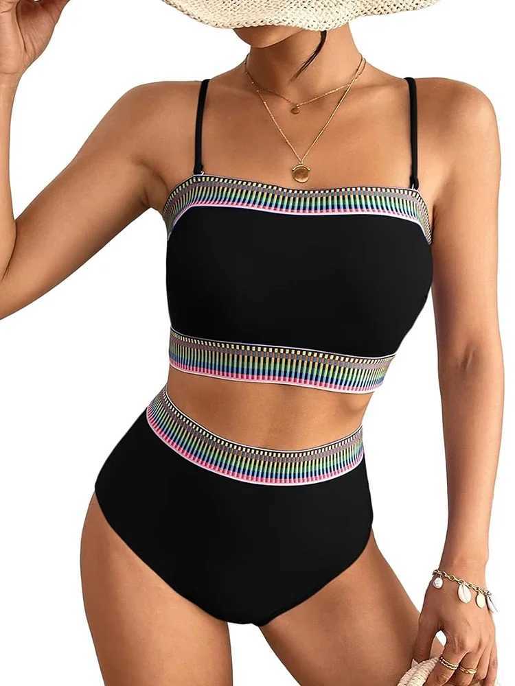 Two Piece Swimsuit Bikini 2025 Women High Waist Swimwear Brazilian Bikini Set Sexy Thong Bathing Suit Female Summer Beach WearXJ250624