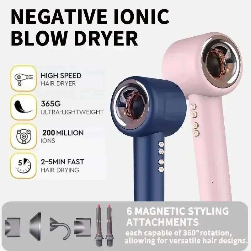 220V Professional Leafless High Speed Hair Dryer Salon Home Appliance Constant Temperature Negative Ion Quick Drying 1.8m