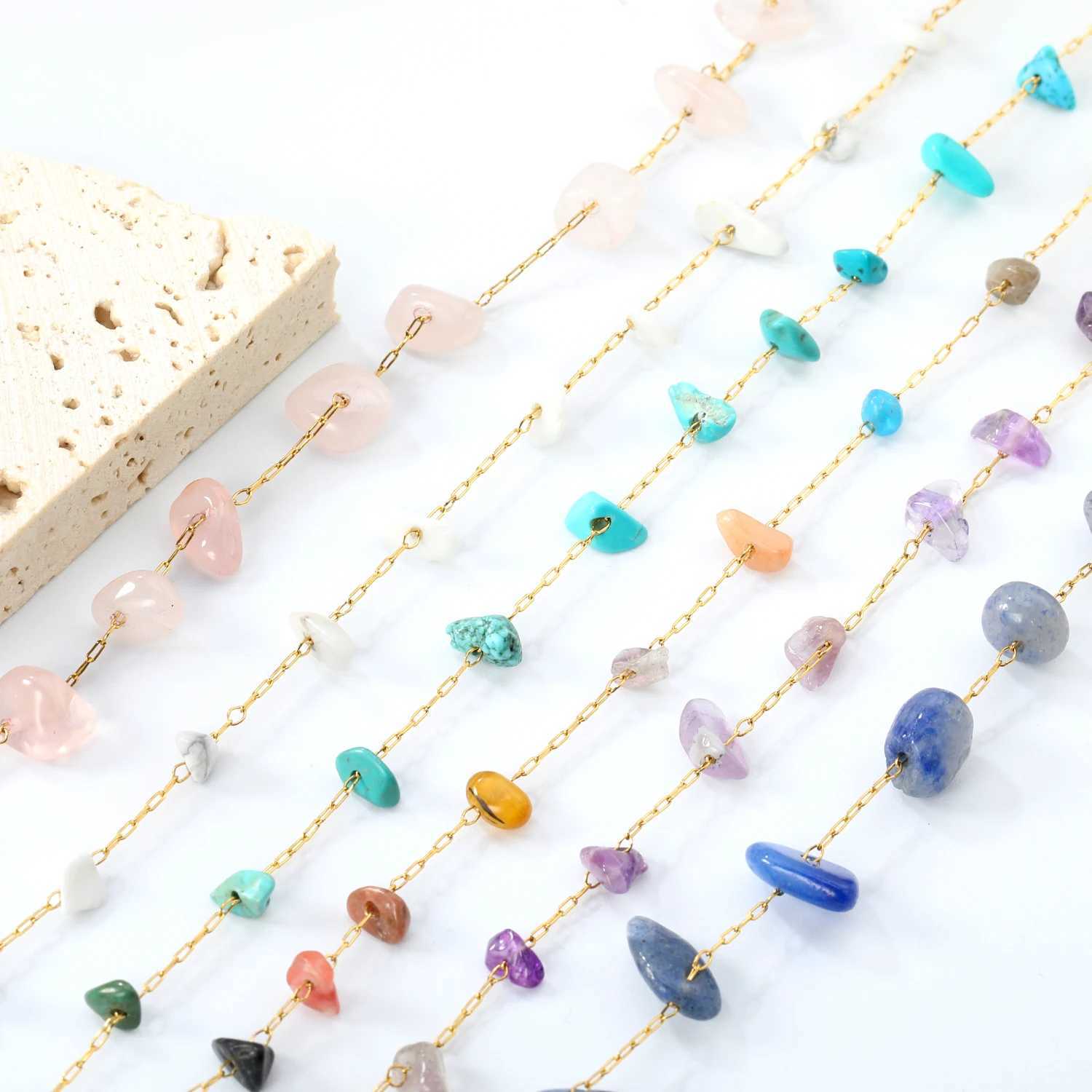 LUXUSTEEL Colorful Natural Stone Pendant Necklace Womens Chain Bracelet Stainless Steel Bracelet Charm Jewelry Gift for Women X250625