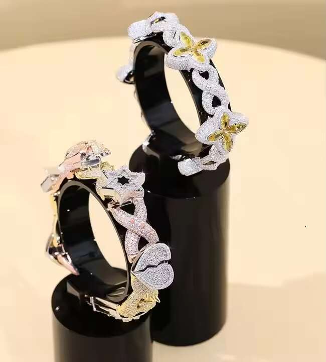 925 Silver Moissanite VVS Lab Diamond Cuban Bracelet Gold Plating for Weddings Gifts Hip Hop Style Iced Jewelry Wholesale Price