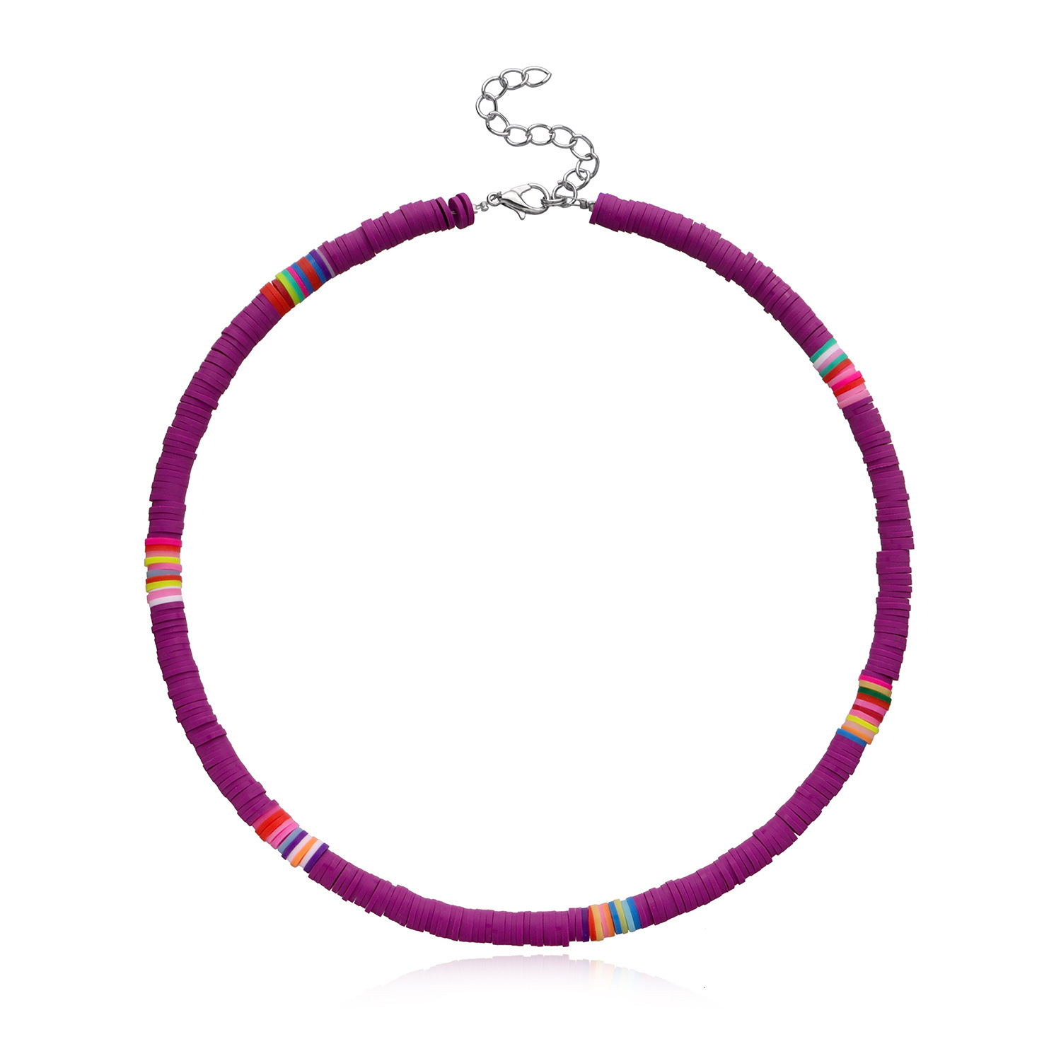 Accessories Casual Style Colorful Soft Clay Choker Necklace for Women Fashion 6mm Round Piece Neck Chain Jewelry Jewelry for Women