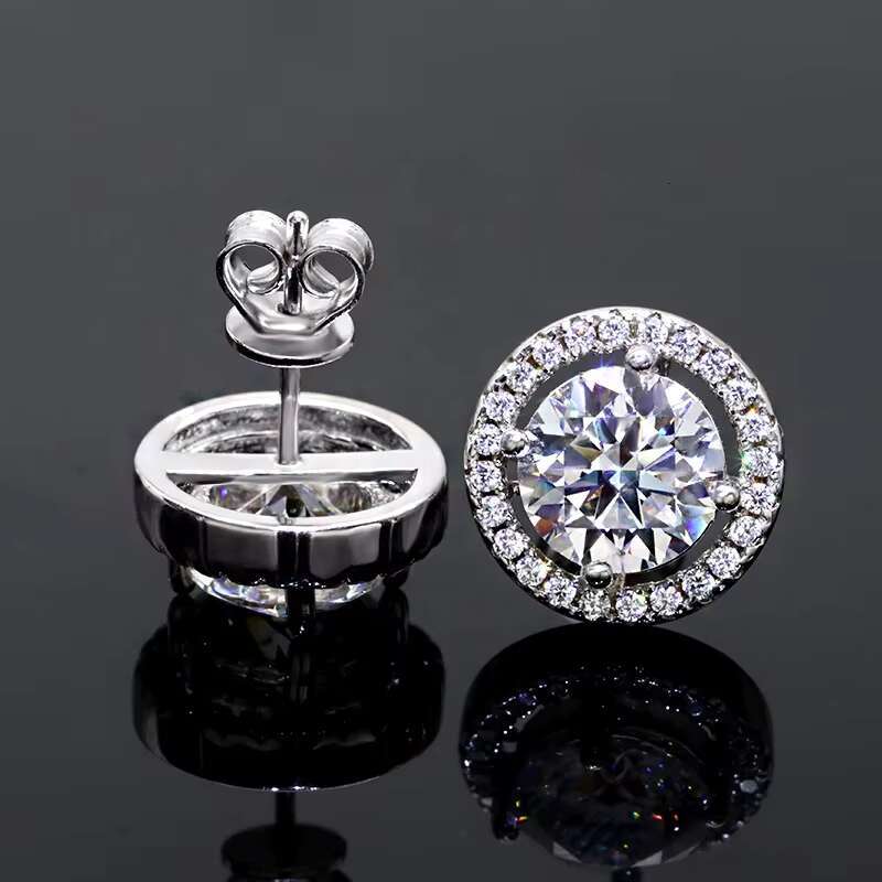 Delicate Sliver Earrings 0.5ct/1 Carat / 2 Carat Fashion Moissanite Jewelry Diamond Earrings VVS White D Moissanite Earrings