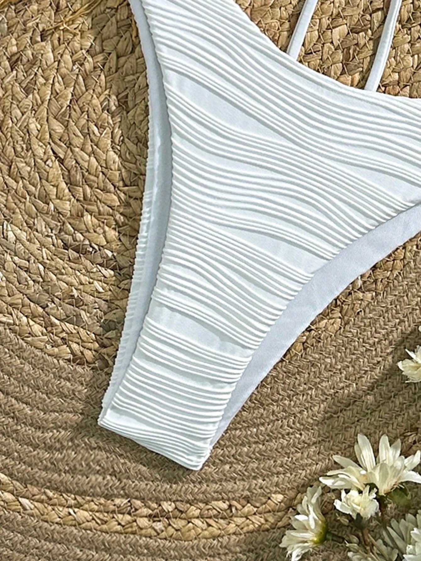 2025 European and American swimsuits womens swimsuits fashion new pits sexy fresh solid color bikinisXJ250624