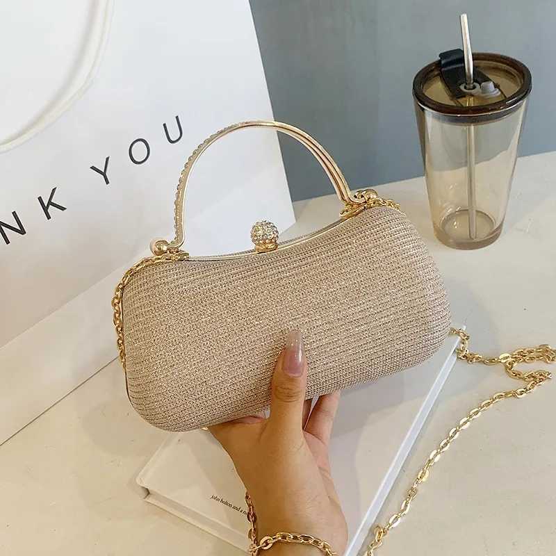 Wedding Bridal Beaded Women Evening Bag Dinner Bag Chain Shoulder Handbags Elegant Rhinestones Clutch Egg Shape Evening Bag M250625