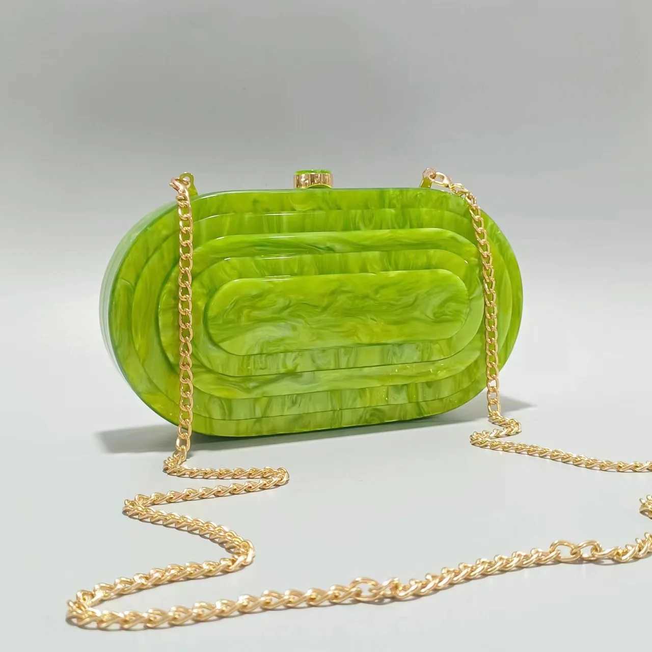 Lemon Green Brand Luxury Acrylic Box Evening Bag Women Clutch Purses And Handbags Ladies Shoulder Bags Bolsa Feminina Party Lady M250625
