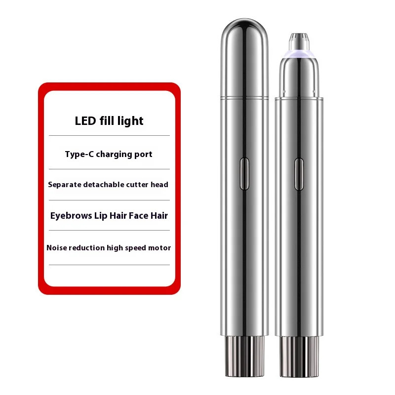 Professional Painless Eyebrow Trimmer with LED Light Precision Blades - Rechargeable Portable Hair Remover for Sensitive Skin 250625