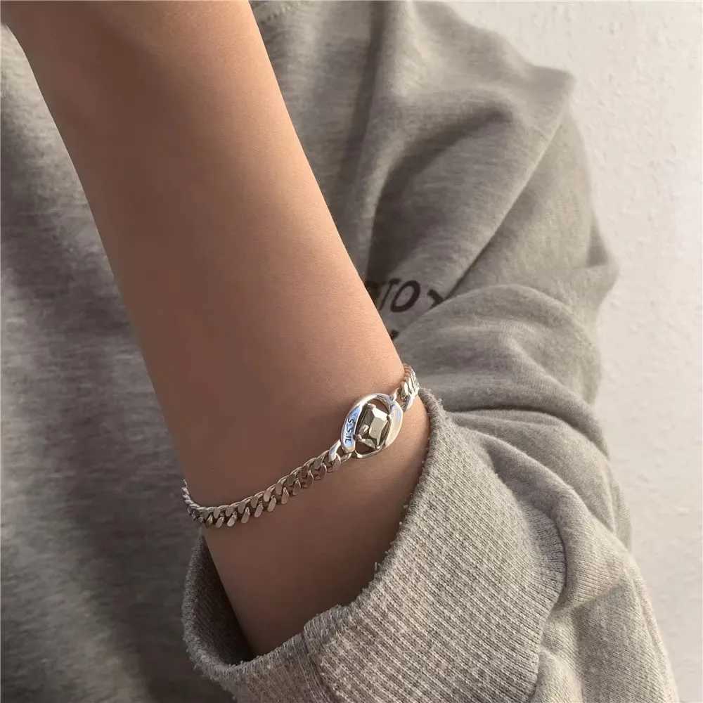 Silver Color Zircon Irregular Geometric Hollow Out Chain Bracelet For Women Daily Gatherings Fashion Jewelry Gifts X250625