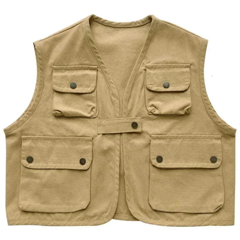 Spring Summer Boys Sleeveless Thin Jacket Coat Outdoor Cotton Vest Multi Pocket Tank Top Boys Outfit Children Clothes 250624