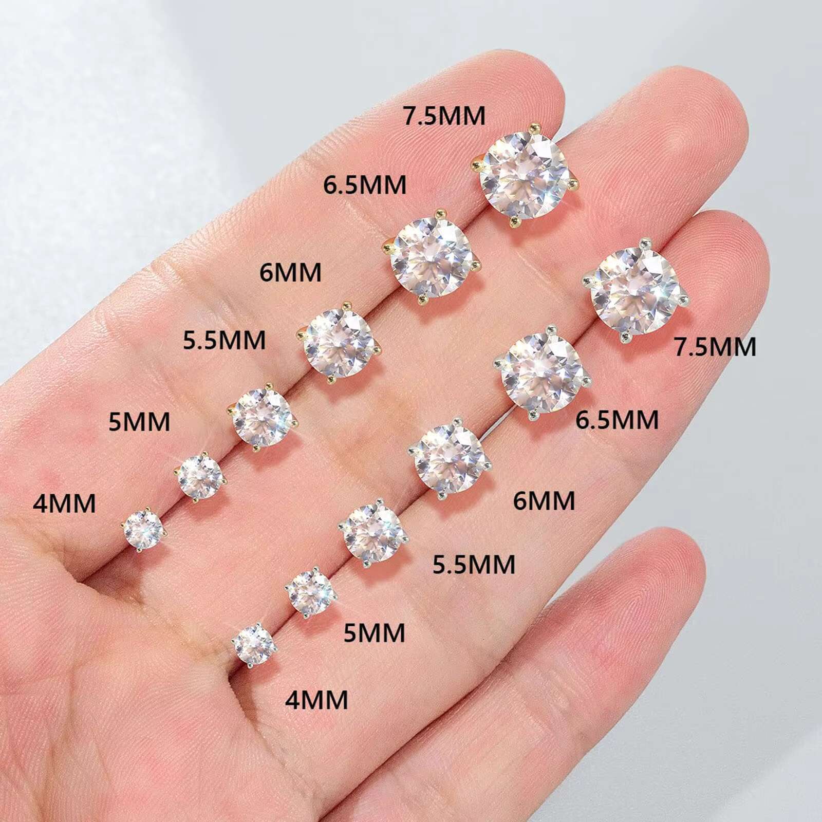 Men 925 Sterling Silver Moissanite 1.0ct 2.0ct Black Gold Plated VVS GRA Women Hiphop Jewelry Parties Gift Diamond Stud Earring
