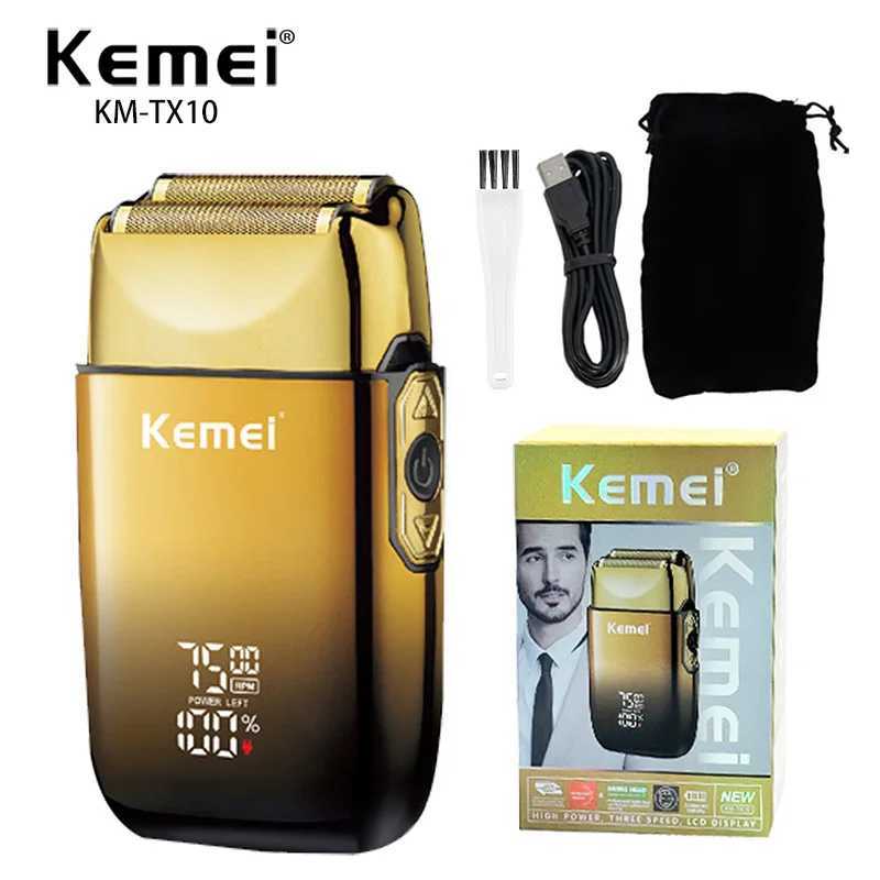 Kemei TX10 New Electric Shaver with LED Display Screen Rechargeable Hair Beard Razor Bald Head Shaving for Men W250625