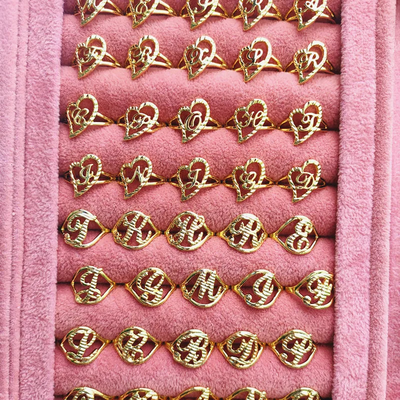 3UMeter Custom Name Rings Personalized Initial Letter Rings Hip Hop Ring for Women Custom 3D Letter Ring Gifts 250624