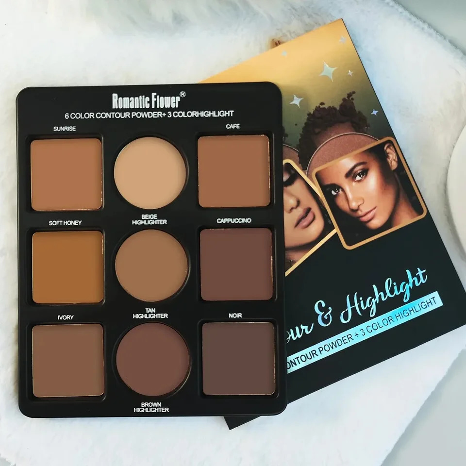 1 PC 9 ColorS Makeup Palette Kit - 6 Color Contour 3 Color Highlight Long-Lasting Waterproof Beauty Tools For Women makeup 250625
