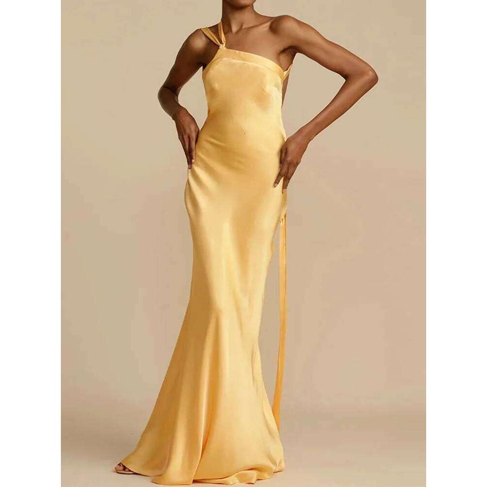 Chic Diagonal Collar Women Casual Elegant Ladies Sleeveless Party Dress Female Sexy Hollow Out Solid Dresses 2024 Vestido