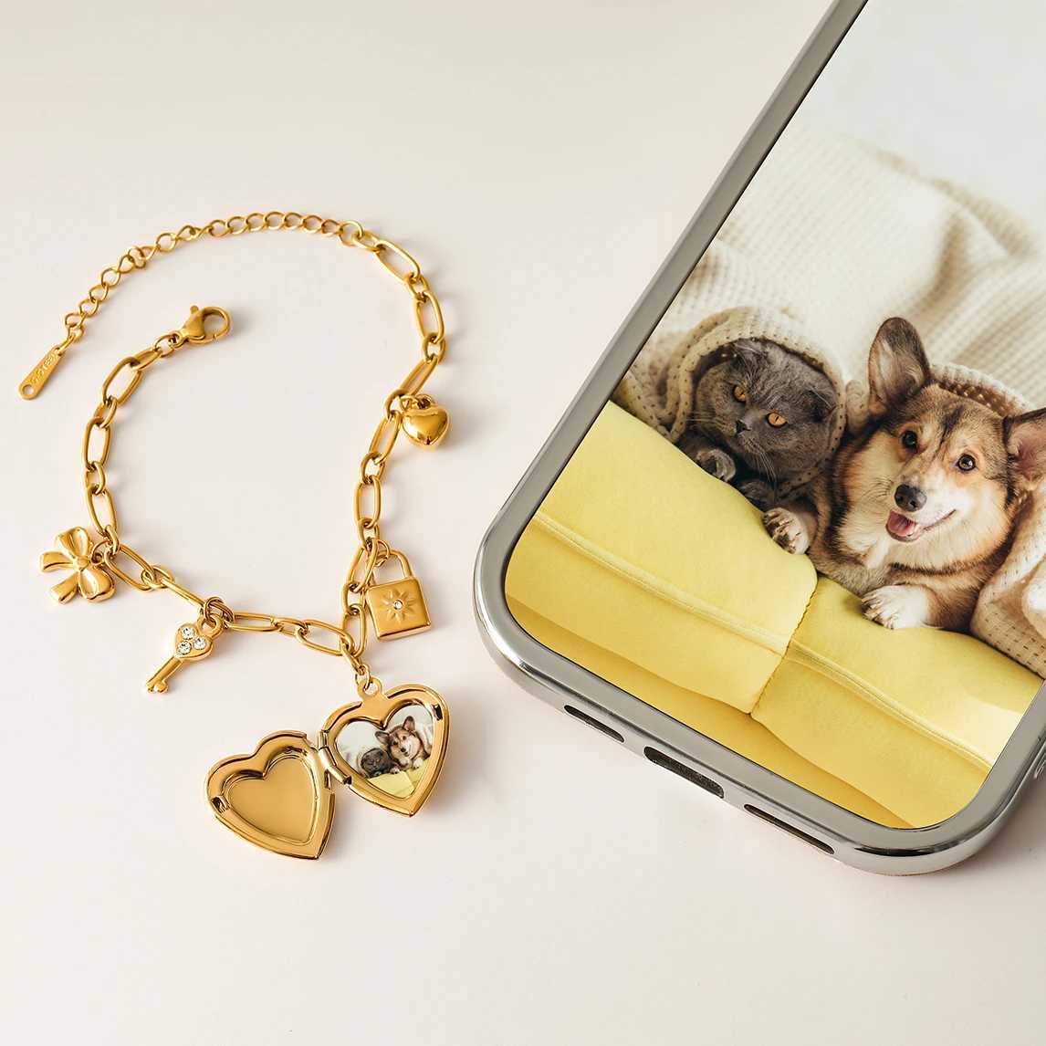 Uworld Fashion Love Photo Box Bracelet Alien Pearl Star Pendant Smooth Love Pendant Bracelet Wens Jewelry Vntines Day Gift X250625