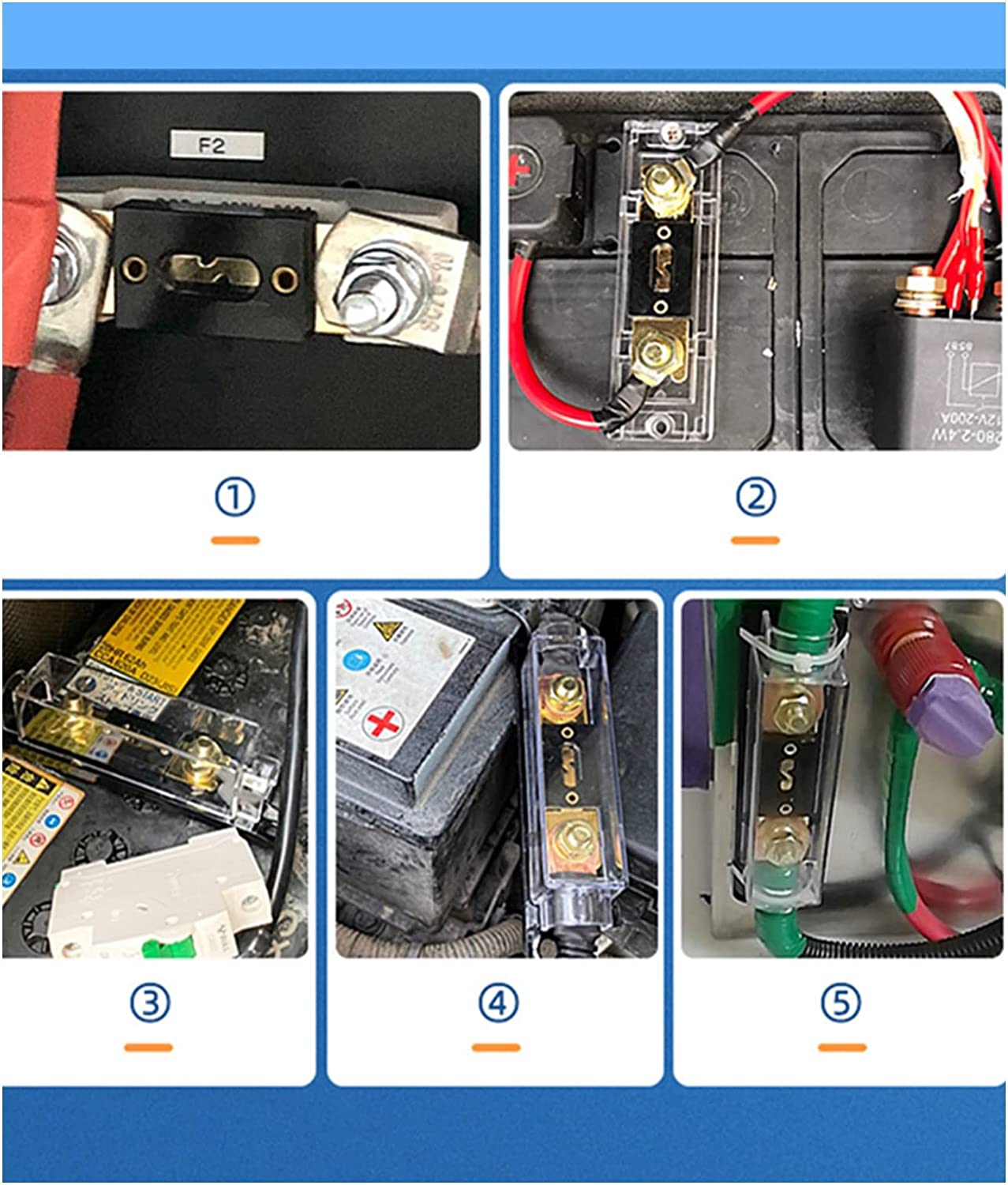 Car audio fuse holder 100A/150A/200A/250A/300A plug-in fuse box