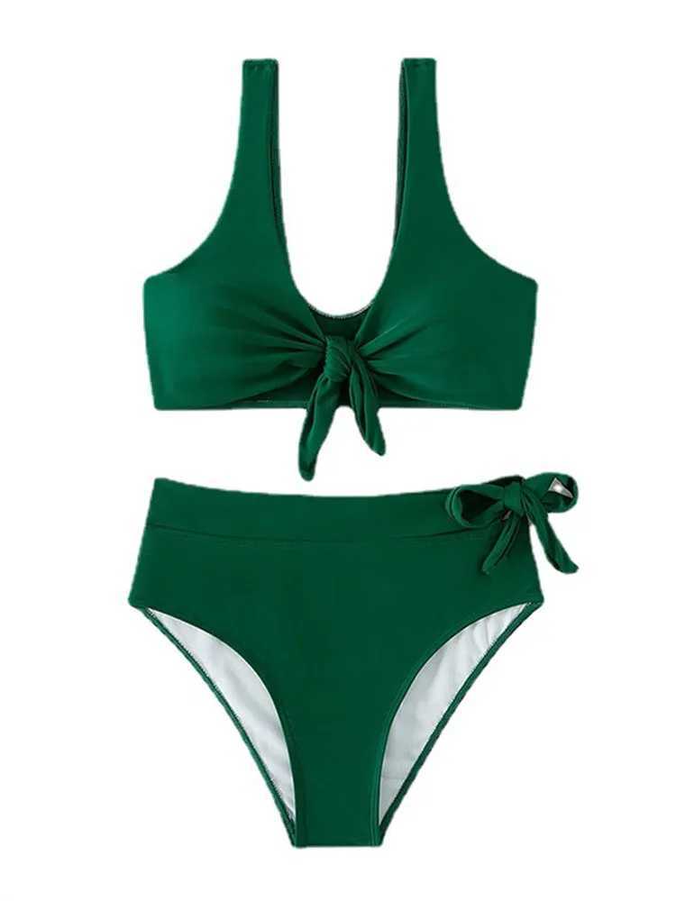 Sexy Micro Bikini Sets Swimwear Women 2023 Solid V-neck Two Piece Swimsuit Beach Swimming Bathing Suit Monokini Biquini Outing XJ250624
