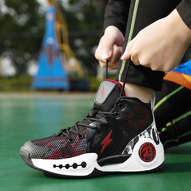 8809-Boys New Breathable Sneakers Mesh Basketball Shoes Anti Slip Wearable Wear Resistant Boys Basketball Shoes Boys Teen Combat Training Sneakers Kid