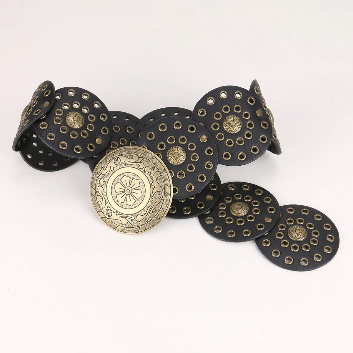 Punk Ladiess stud Circle PU cowboy Belts Heavy metal band waist Decorate accessories cowgirl wide Girdle For Women Coat clothe 250618