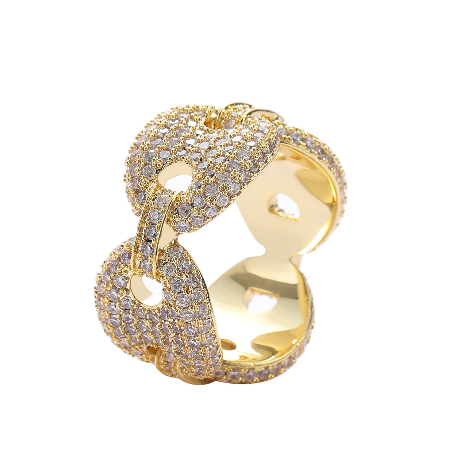 New Arrival Bling Bling Ring Colorful Moissanite Pig Nose Ring Unique Trendy Versatile Swag Finger Ring Passes the diamond tester