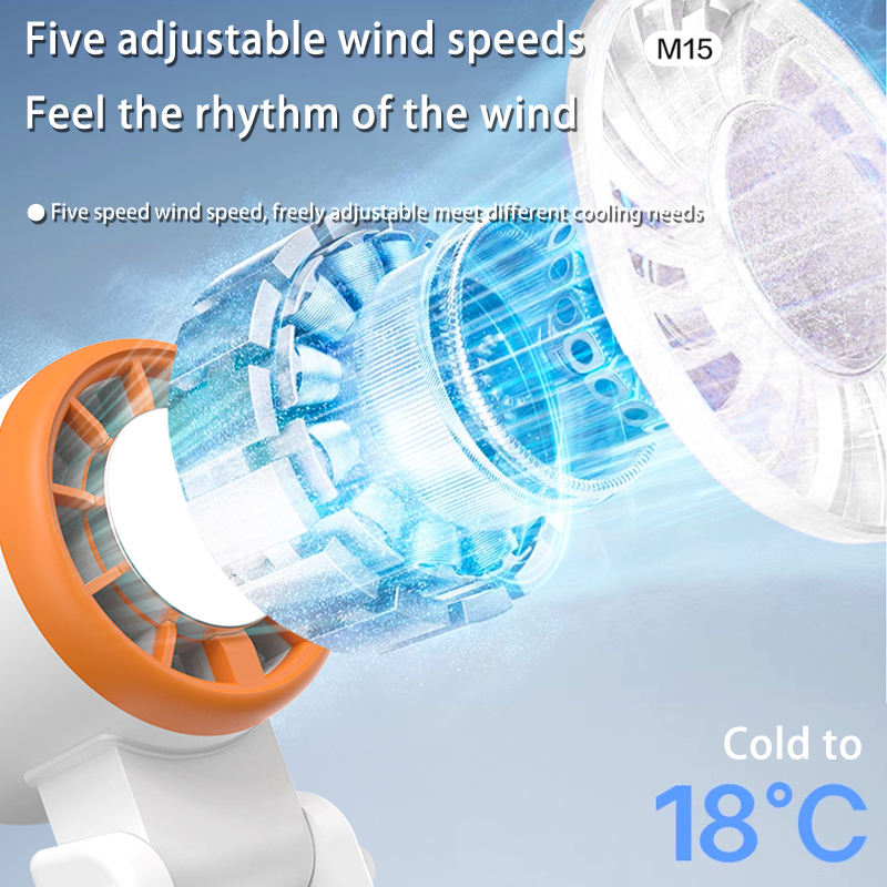 Portable handheld home mini outdoor m15 folding ice pack fan