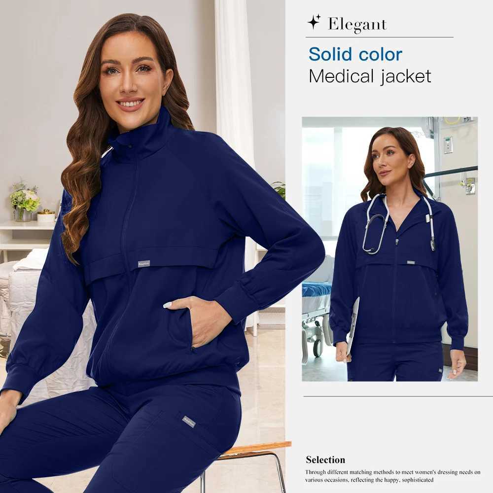 Clinical Jacket Medical Uniforms Women Hospital Pet Grooming Workwear Surgery Coat Doctor Unisex Nurse Surgical Jackets W250625