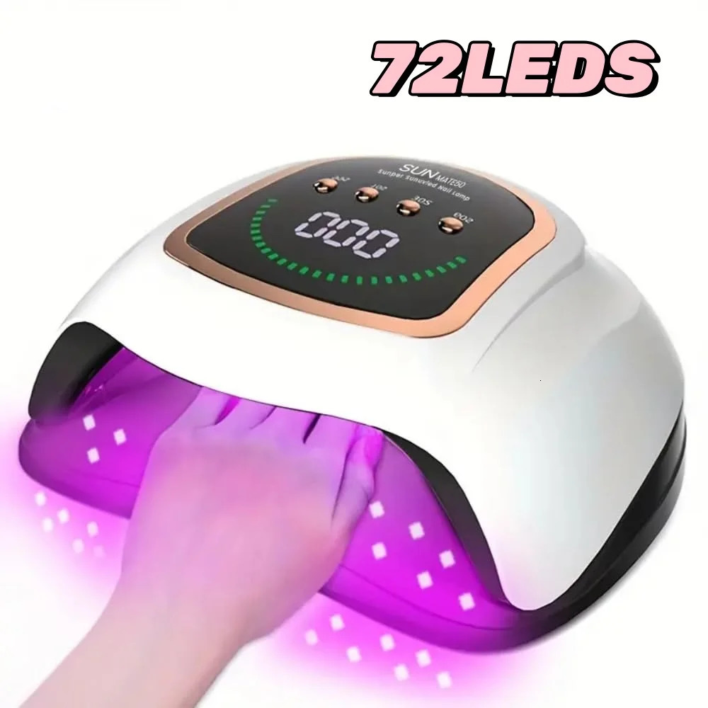 Professional UV LED Nail Lamp For Manicure Nail Dryer 72 LEDs Gel Polish Drying Lights Motion Sensing Manicure Pedicure 250625