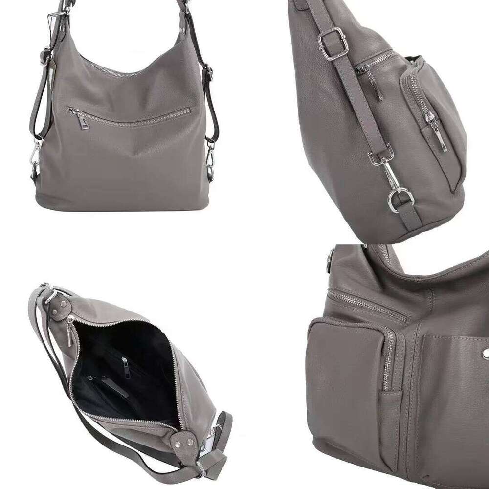 Dual-purpose Genuine Handbag Women Casual Real Cow Leather Backpack Multifunctional Ladies Cowhide Tote or Shoulder Bag