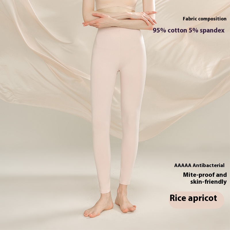 High waisted pure cotton autumn pants for women, combed cotton antibacterial autumn and winter warm pants for women, belly hugging cotton underwear fo
