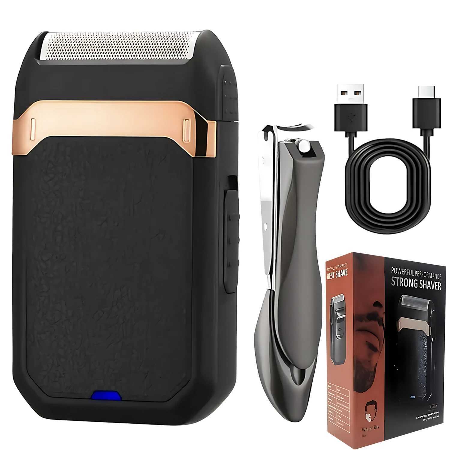 Beard Shaver Electric Sideburns Trimmer For Men With Nail Clipper Cutter Rechargeable Lithium Battery W250625