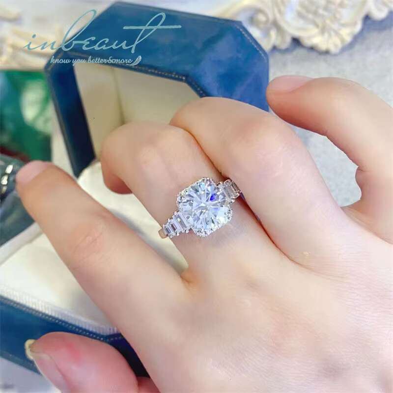 New Arrival Silver 925 Original Brilliant Cut 3 Ct Diamond Test Past D Color Moissanite Ring for Women Wedding Fine Jewelry
