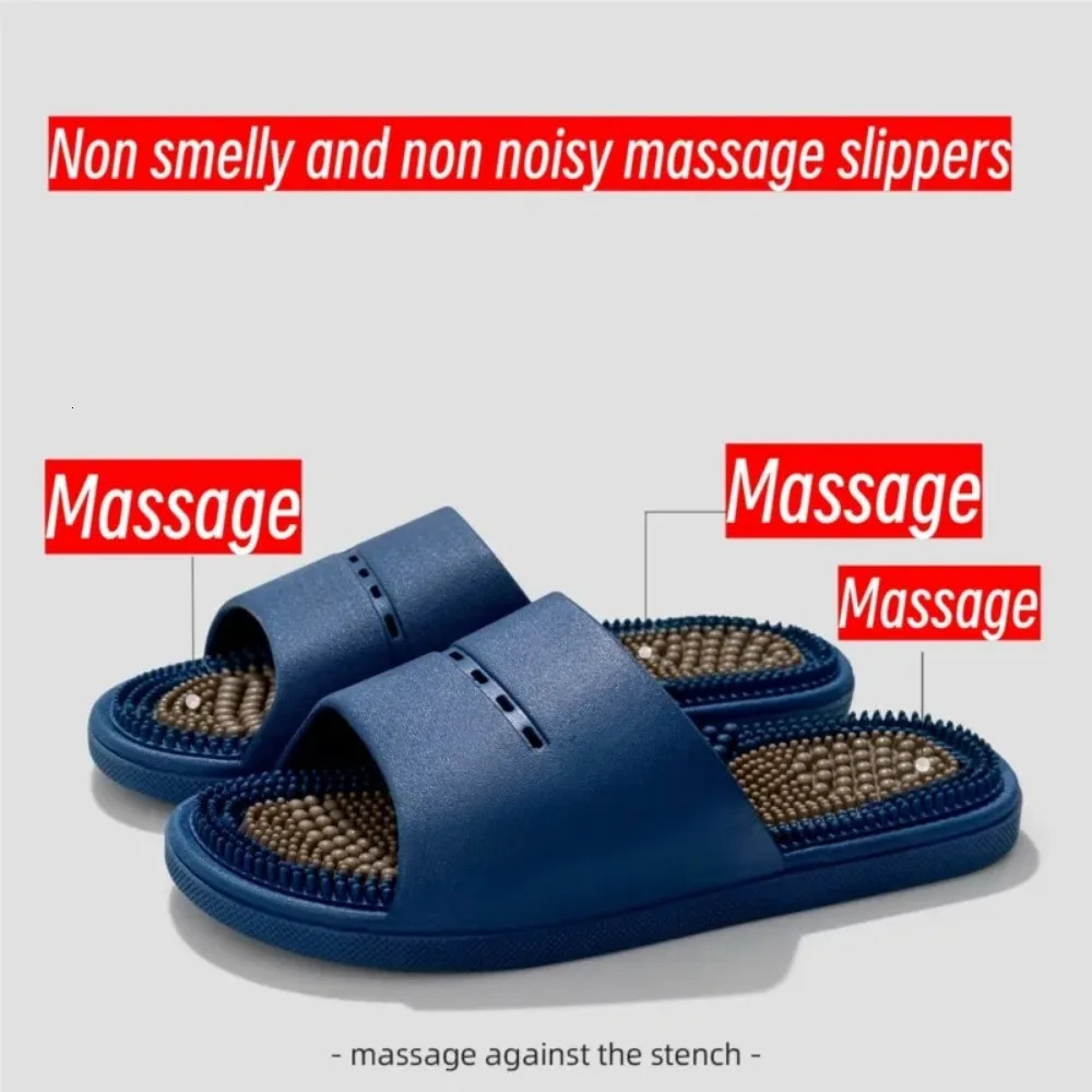 PVC Home Slippers for Men Women AntiSlip Acupoint Massage Mens Soft House Womens Male Slippers 250624