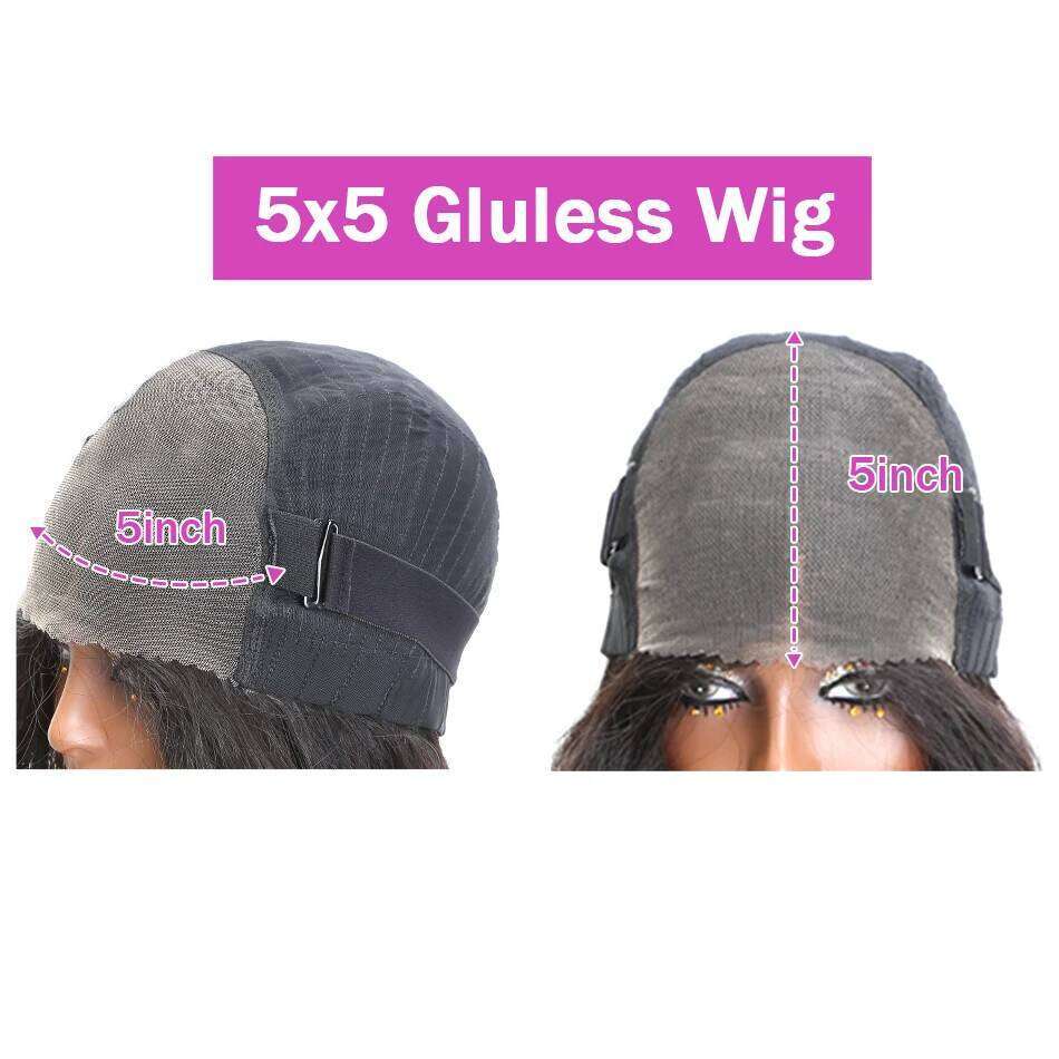 Luvin 5x5 HD Lace Closure Wig 220 Density Glueless Human Hair Pre Cut Ready to Wear Straight Wigs For Beginners