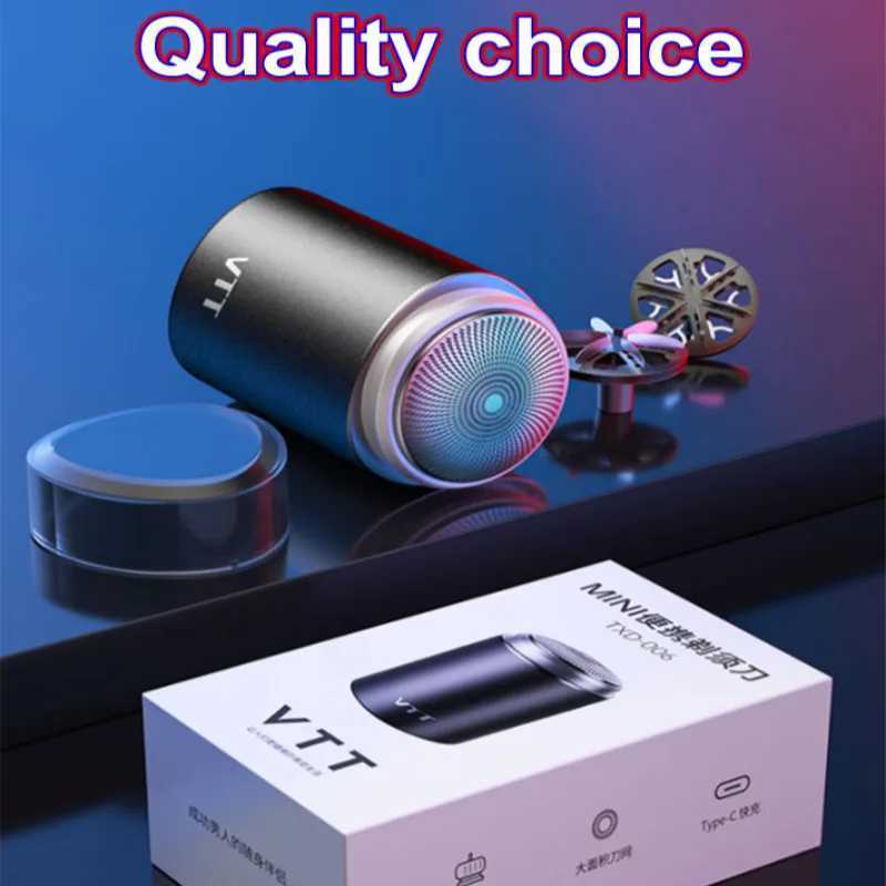 Mini Electric Shaver Portable Double Heads Quick Cleaning Type-C Rechargeable Razor Business Travel Waterproof Small Razor Machine W250625