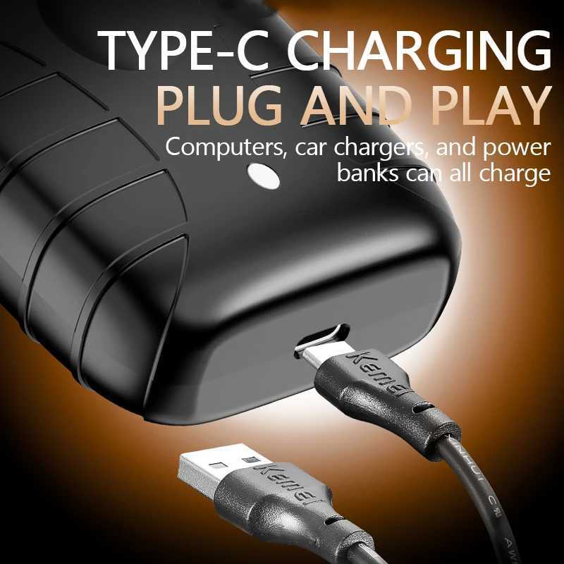 Kemei KM-T95 USB Charging Electric Shaver for Men Reciprocating Twin Blade Razor Shaver Beard Trimmer Shaving Machine W250625