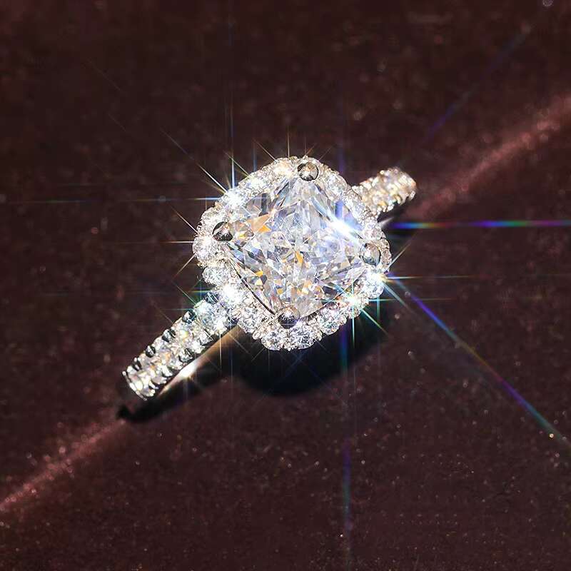 Hundred Match No Color Loss Wedding S925 Sterling Silver High-end Moissanite Diamond Ring
